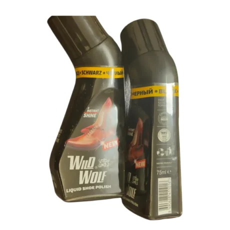 Wild Wolf Instant Shine Liquid Shoe Polish – 75ml High-Gloss Black Polish