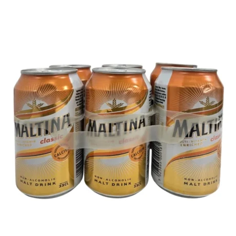 Maltina Classic Non-Alcoholic Malt Drink – (6-Pack Cans)