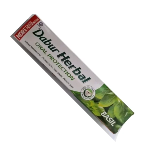 Dabur Herbal Basil Oral Protection Toothpaste – Natural Care for Strong Teeth & Healthy Gums